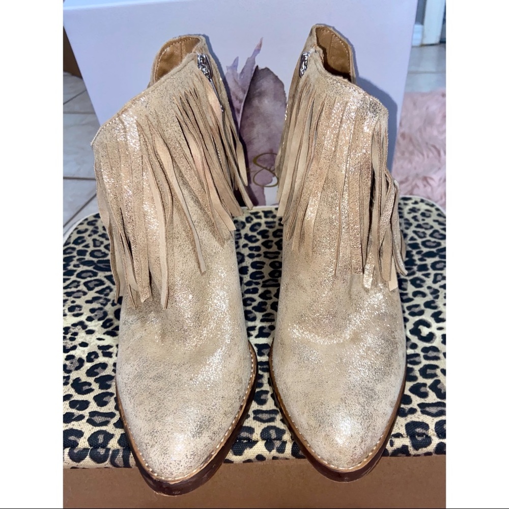 SOLD Jessica Simpson Jewels Fringe Booties - Picture 4 of 7
